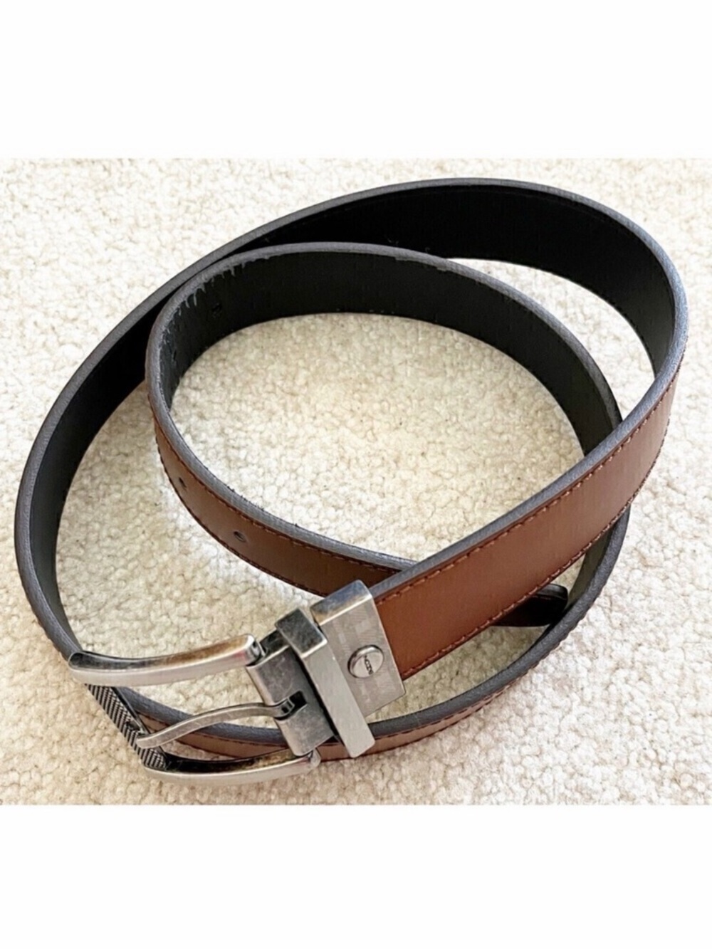 Boconi Men's Size 38 / 85 Belt Brown Black Reversible Leather Dress Classic